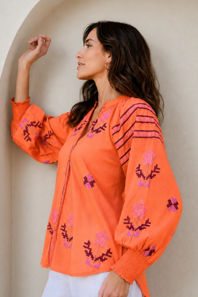 Azure and Indigo Clementine Oversized Shirt - Mango