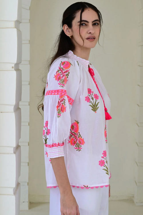 Azure and Indigo Tutti Frutti Blouse - Pink