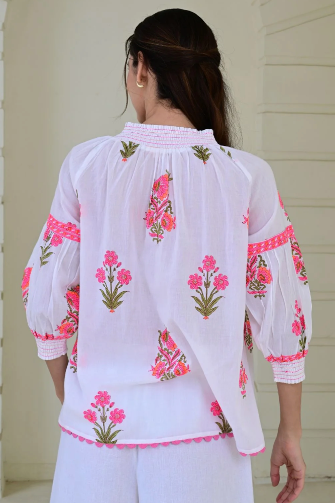 Azure and Indigo Tutti Frutti Blouse - Pink