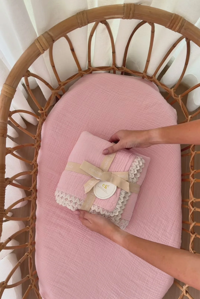 Confetti Kidz Classic Muslin Blanket - Soft Pink