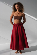 Lilly Pilly Stella Linen Skirt - Cherry
