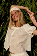 Lilly Pilly Tilly Cotton Voile Top - Ivory