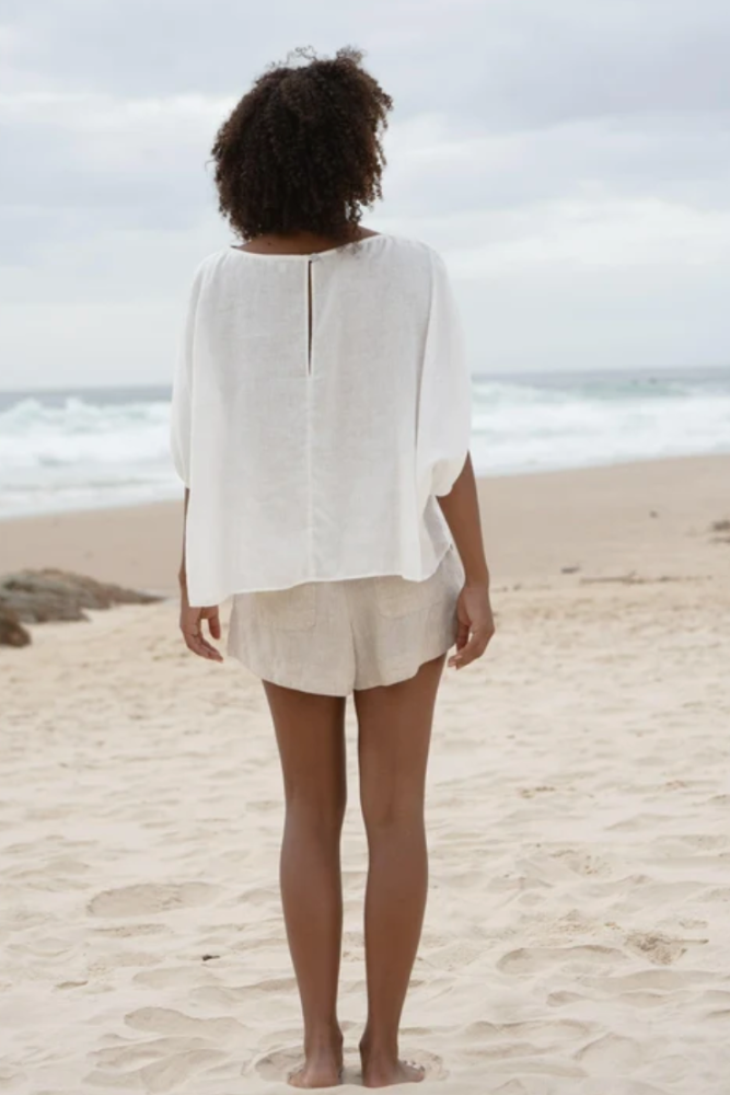 Lilly Pilly Tina Linen Top - Ivory