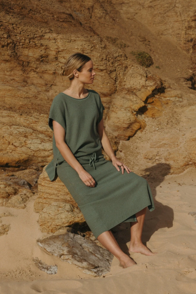 Talamaya - Retreat Cotton Twist Sleeveless Pullover - Rainforest