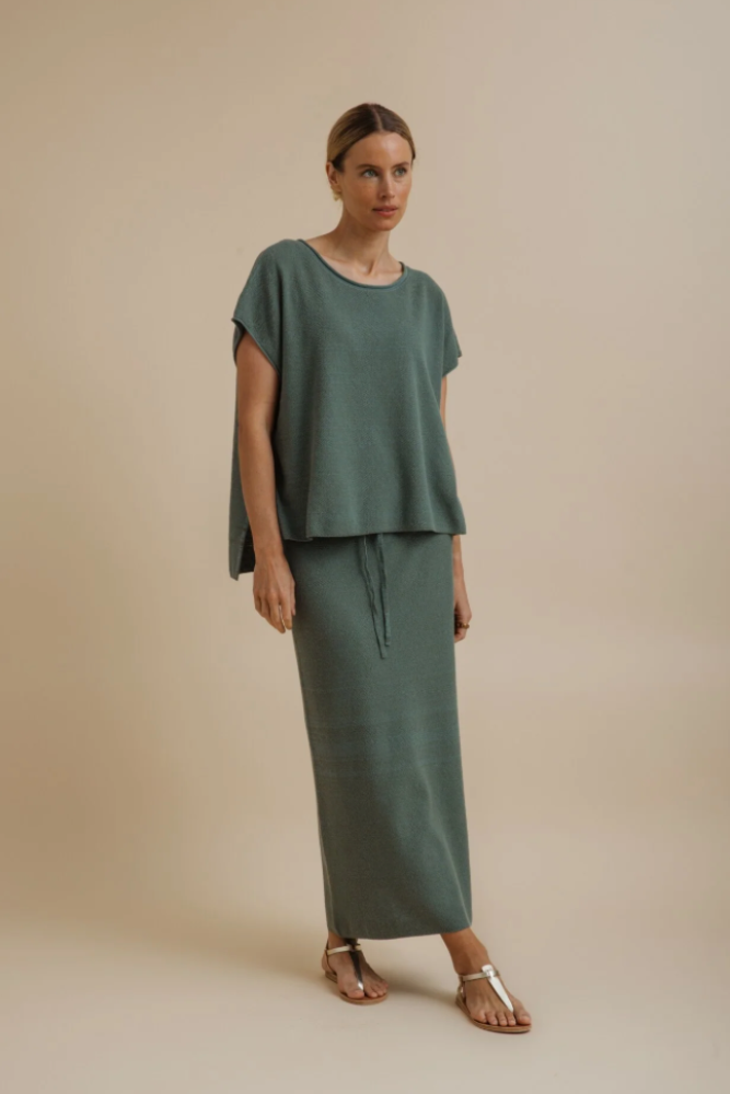 Talamaya - Retreat Cotton Twist Sleeveless Pullover - Rainforest