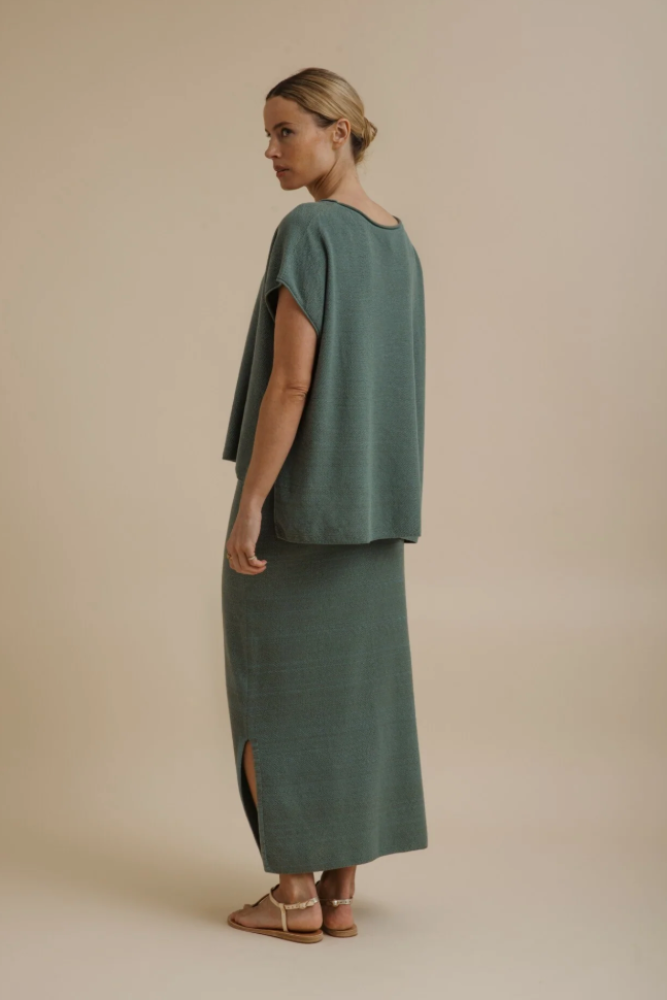 Talamaya - Retreat Cotton Twist Sleeveless Pullover - Rainforest