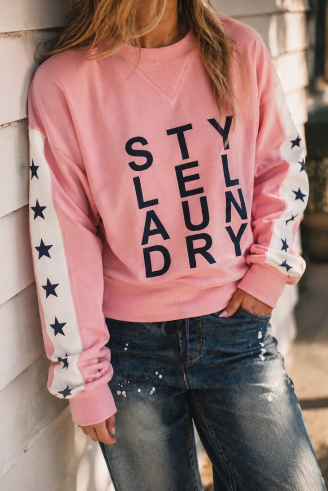 Style Laundry Stars & Logo Sweat - Pink