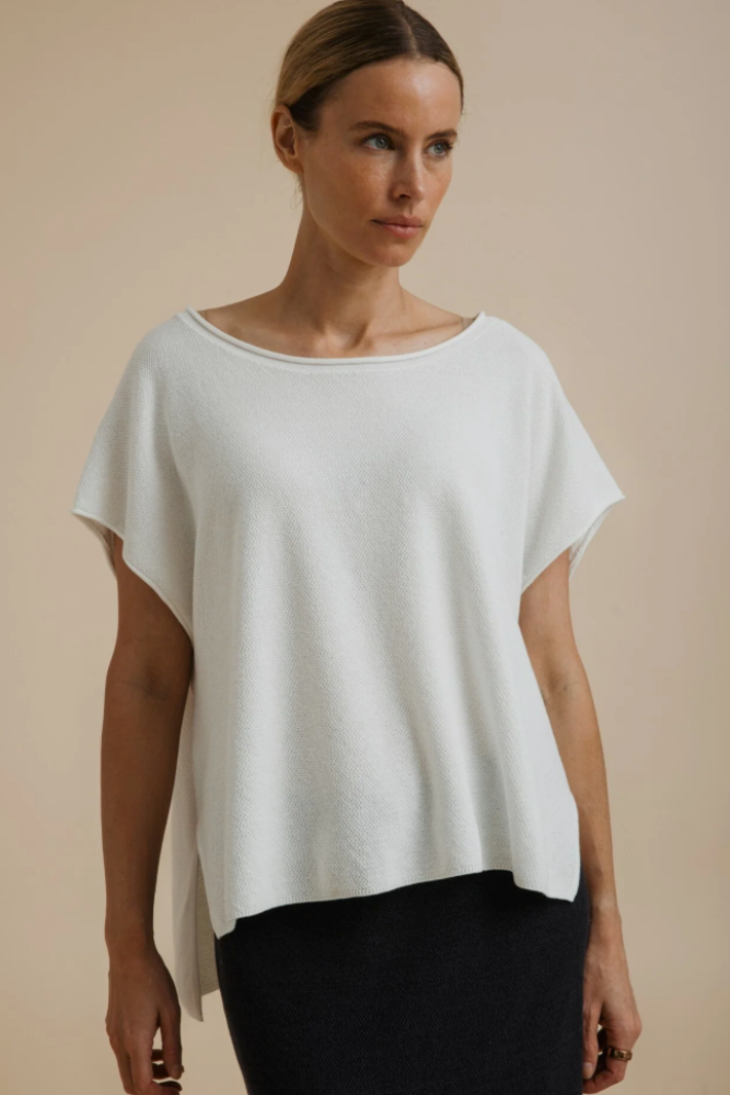Talamaya Retreat Cotton Twist Sleeveless Pullover - Salt