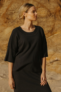 Talamaya Retreat Cotton Twist Tee Pullover - Deep Ocean
