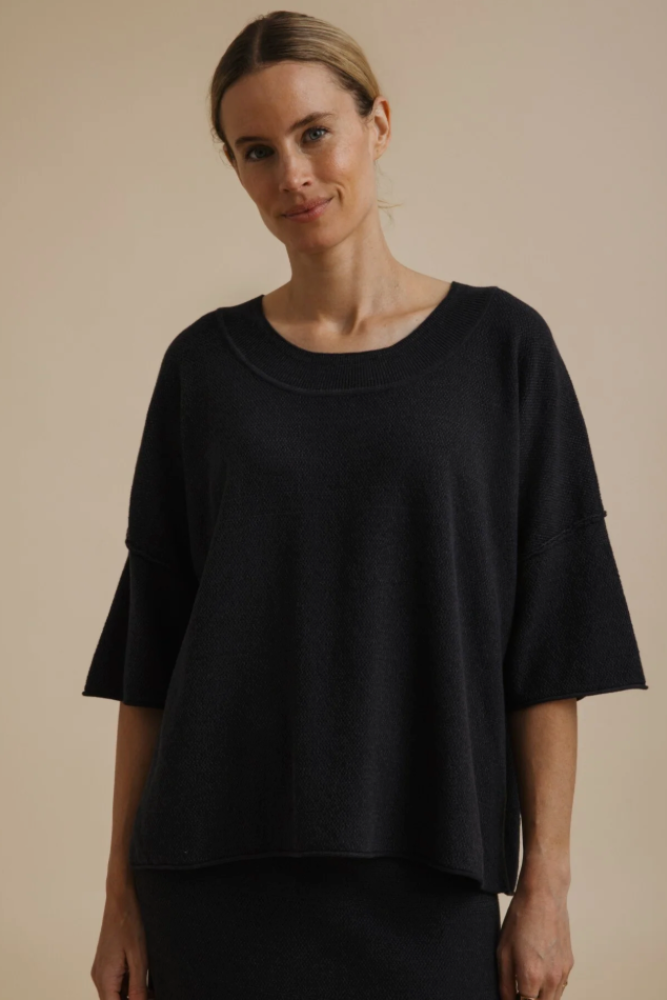Talamaya Retreat Cotton Twist Tee Pullover - Deep Ocean