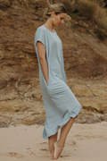 Talamaya Seabreeze Short Sleeve Tee Dress - Sea