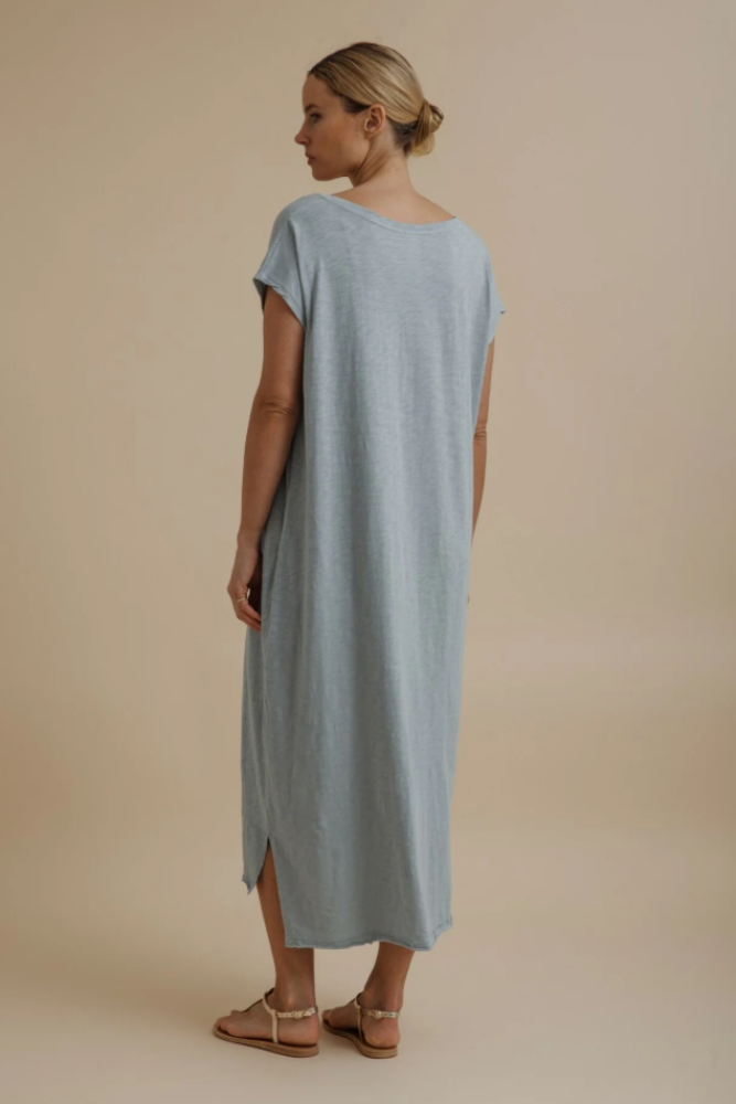 Talamaya Seabreeze Short Sleeve Tee Dress - Sea