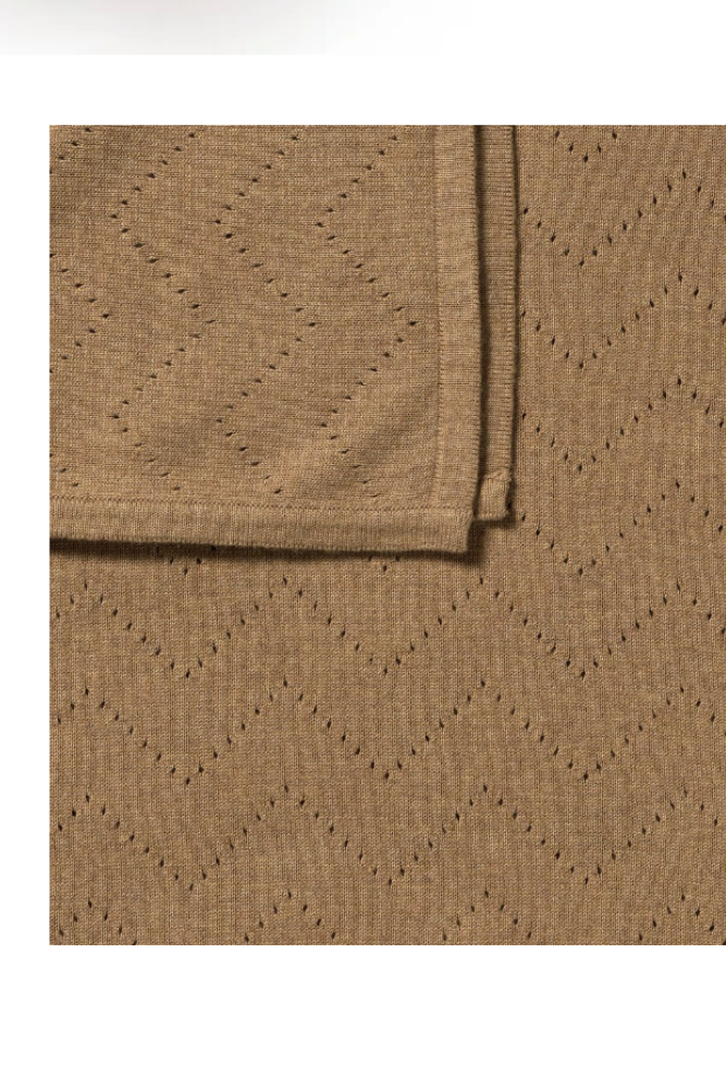 Wilson & Frenchy Ginger Snap Organic Knitted Chevron Blanket