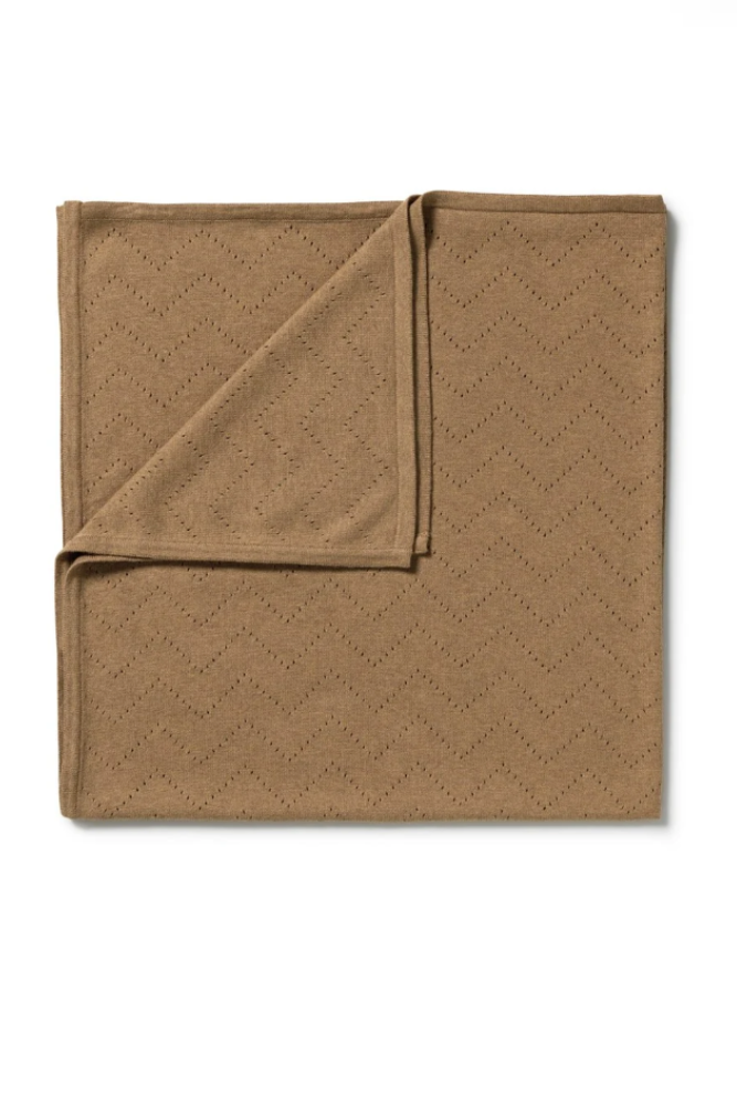 Wilson & Frenchy Ginger Snap Organic Knitted Chevron Blanket