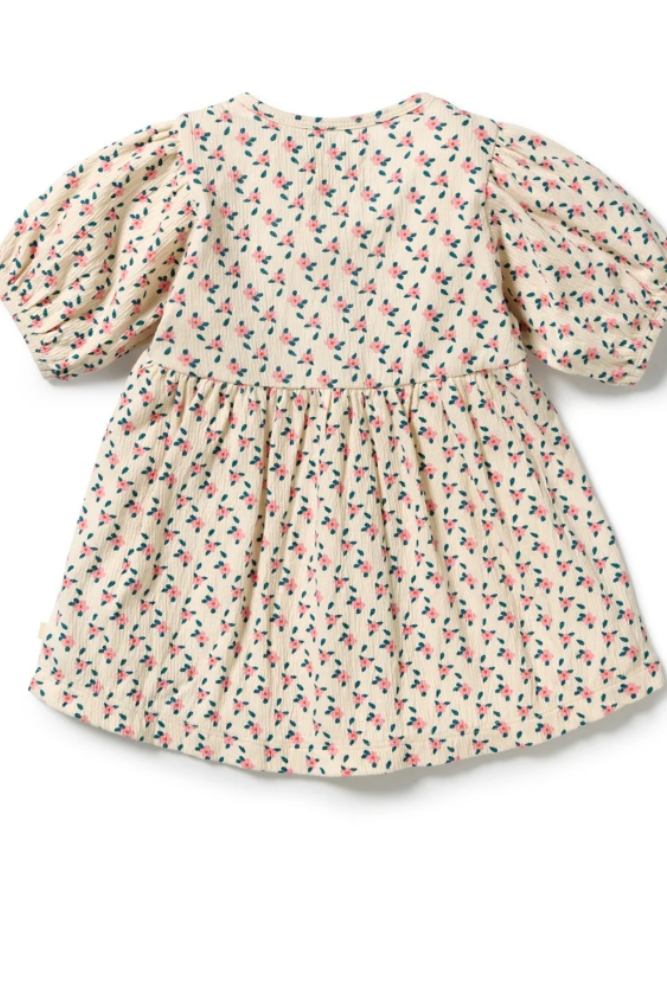Wilson & Frenchy Little Blossom Organic Crinkle Button Dress