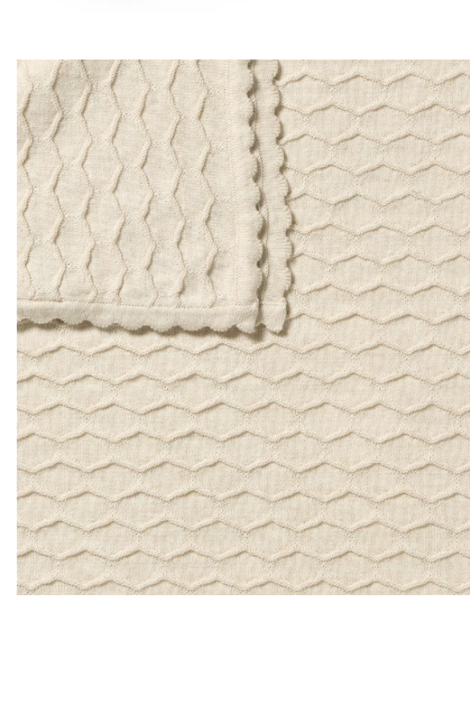Wilson & Frenchy Milk Cloud Organic Knitted Chevron Blanket