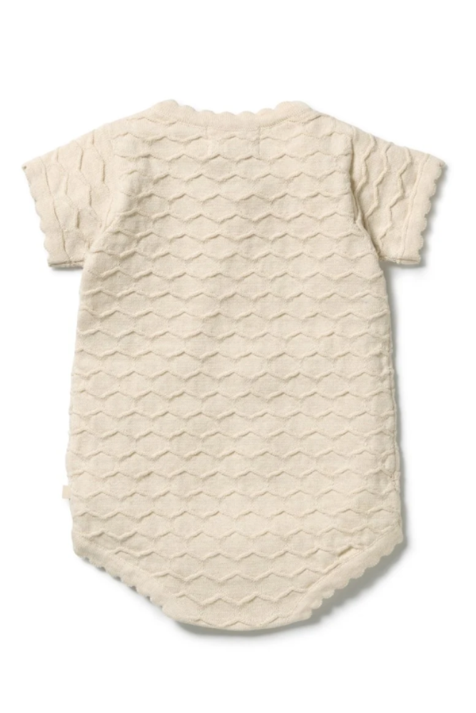 Wilson & Frenchy Milk Cloud Organic Knitted Chevron Bodysuit