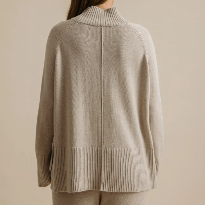 Talamaya Harmony Mock Neck Pullover - Wheat1.png