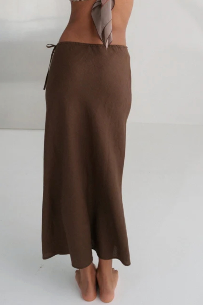 Lilly Pilly Riley Bias Skirt - Chocolate1.png
