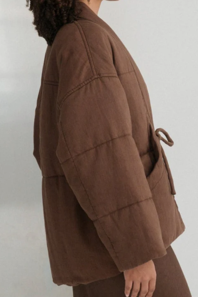 Lilly Pilly Aster Linen Coat - Chocolate1.png