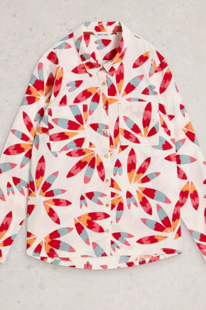 White Stuff Sophie Organic Cotton Shirt - Ivory Print2.png