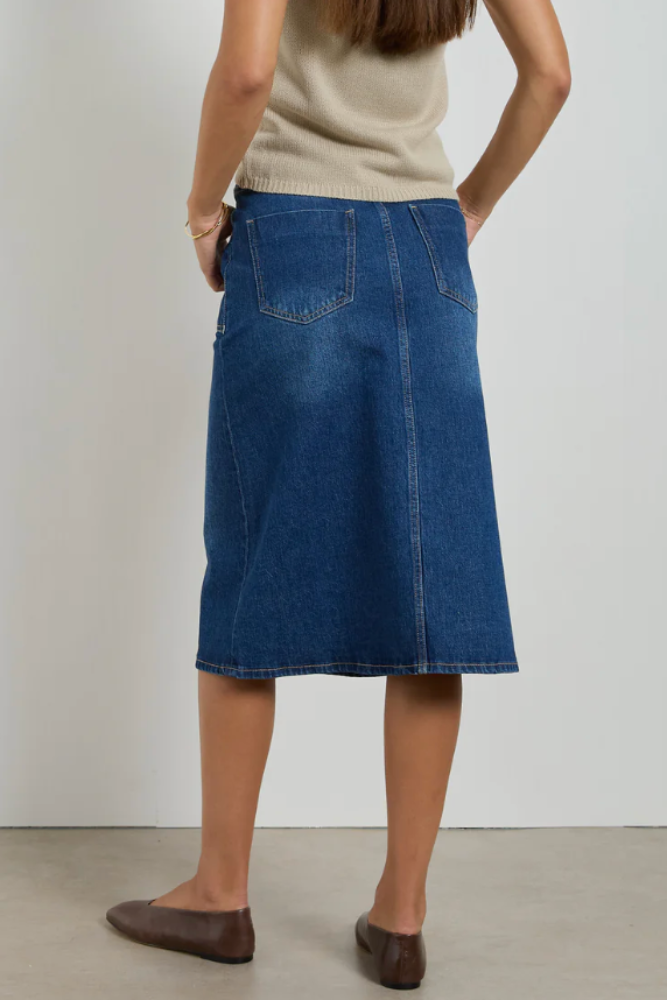 Dricoper Sage Denim Skirt - Pacific Blue1.png