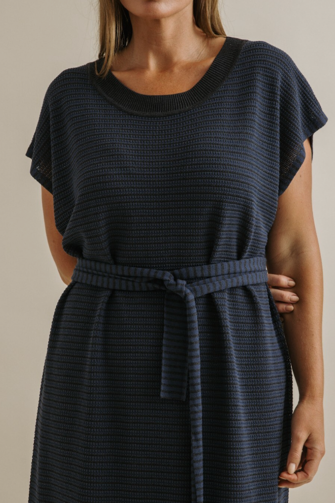Talamaya Lattice Knitted Dress - Pool x Charcoal2.png