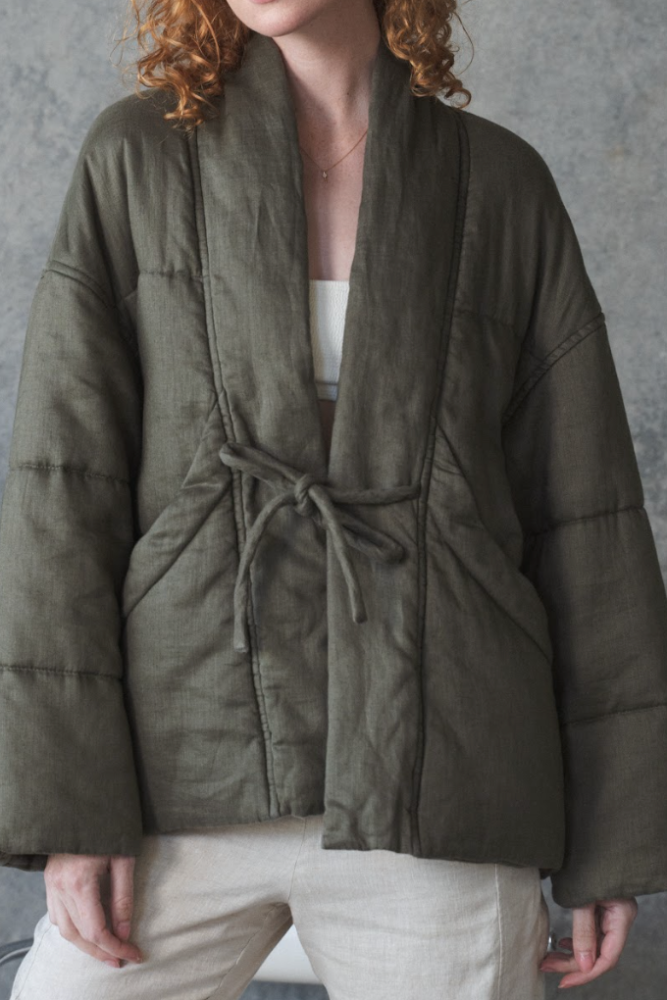 Lilly Pilly Aster Linen Coat - Khaki.png