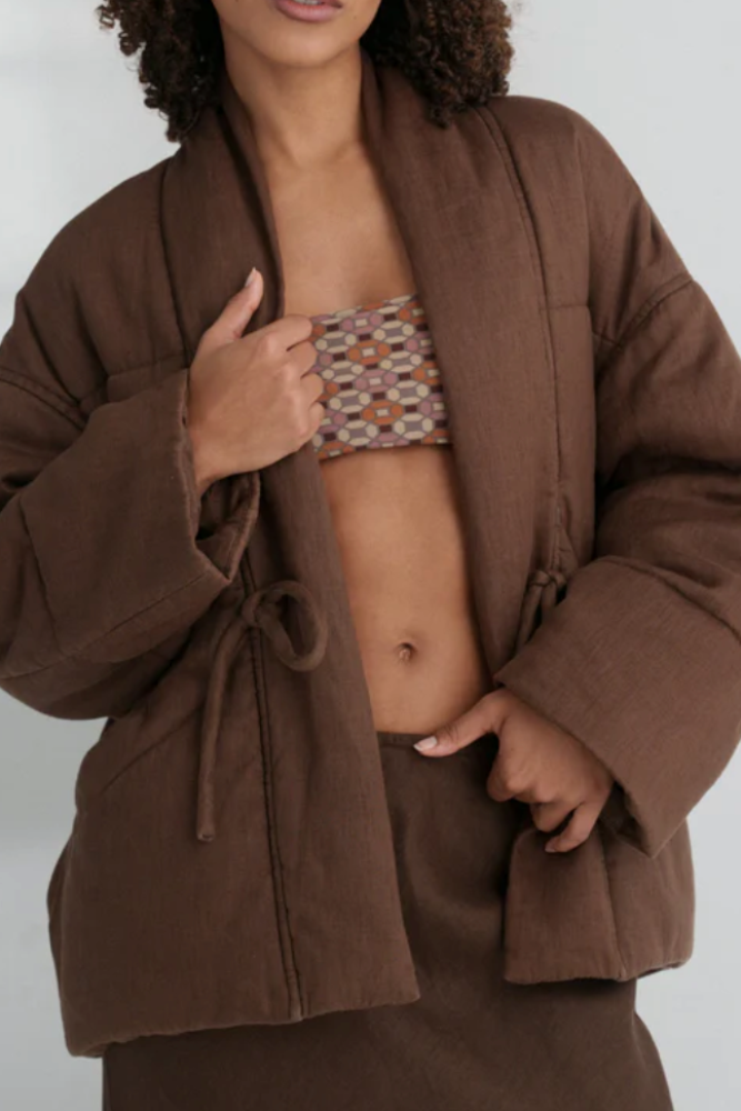 Lilly Pilly Aster Linen Coat - Chocolate.png