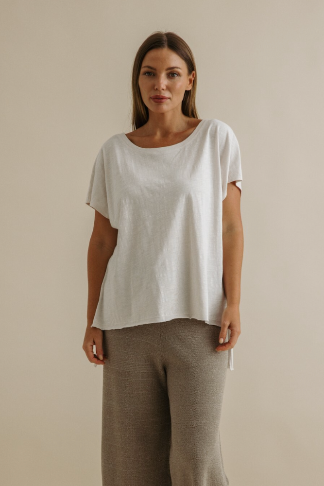 Talamaya Shoreline Fine Slub T-Shirt - Pearl.png