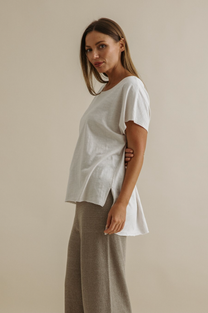 Talamaya Shoreline Fine Slub T-Shirt - Pearl1.png