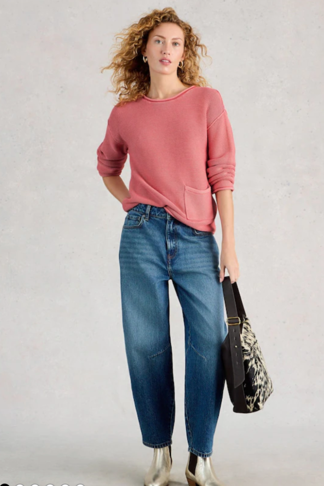 White Stuff Gigi Washed Jumper - Mid Pink.png